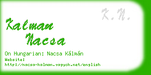 kalman nacsa business card