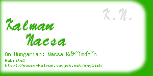 kalman nacsa business card